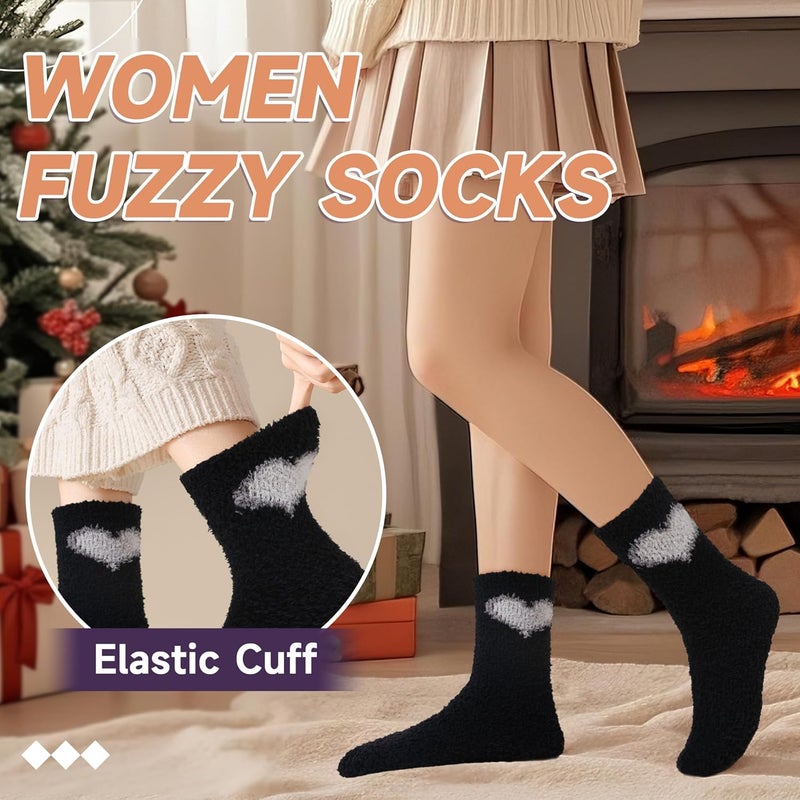 AMENLAN Store Women Fuzzy Slipper Socks Winter Microfiber Soft Cozy Plush Fluffy Socks Warm Comfy Thermal Home Sleeping Socks - Image 4